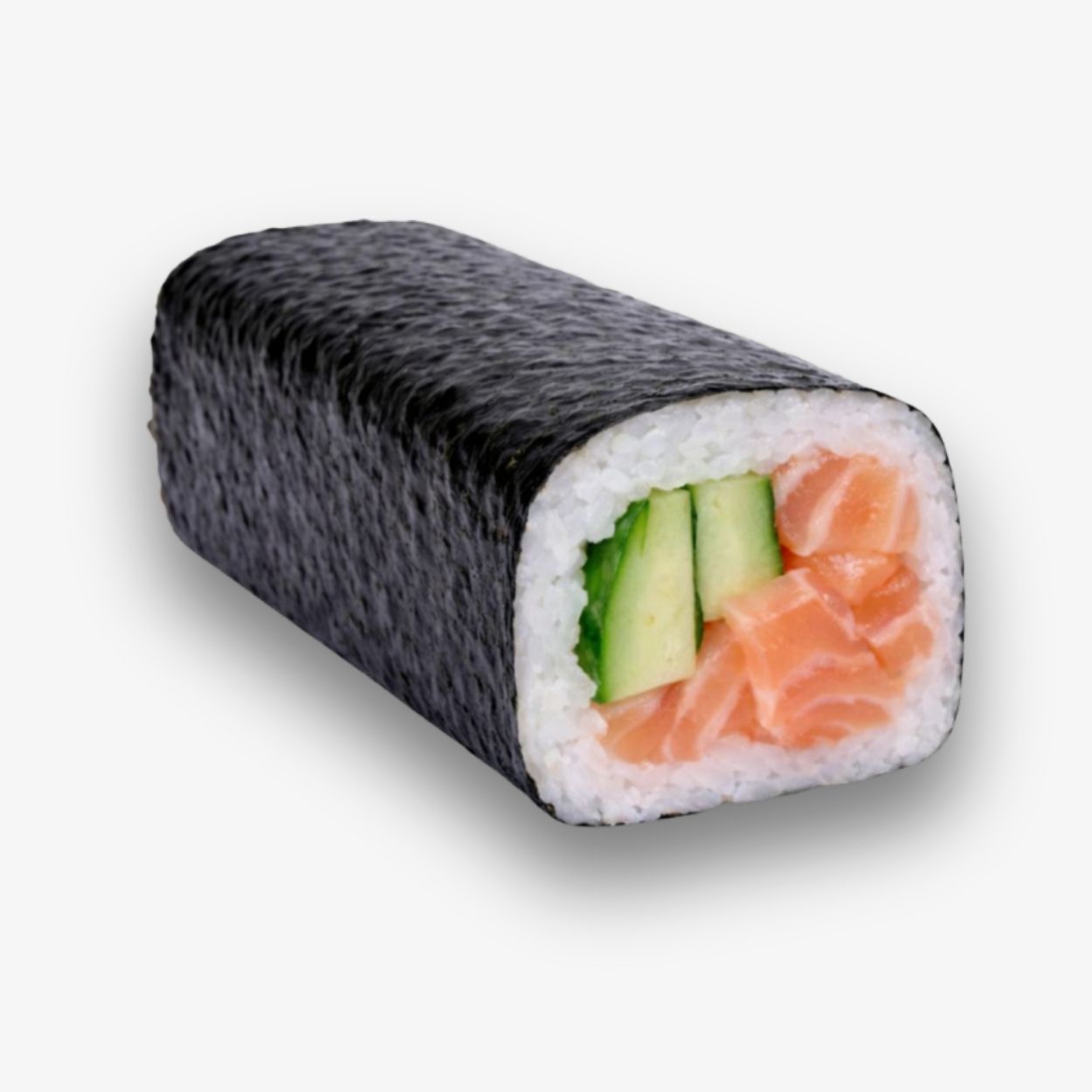 Handrolle Lachs Gurke